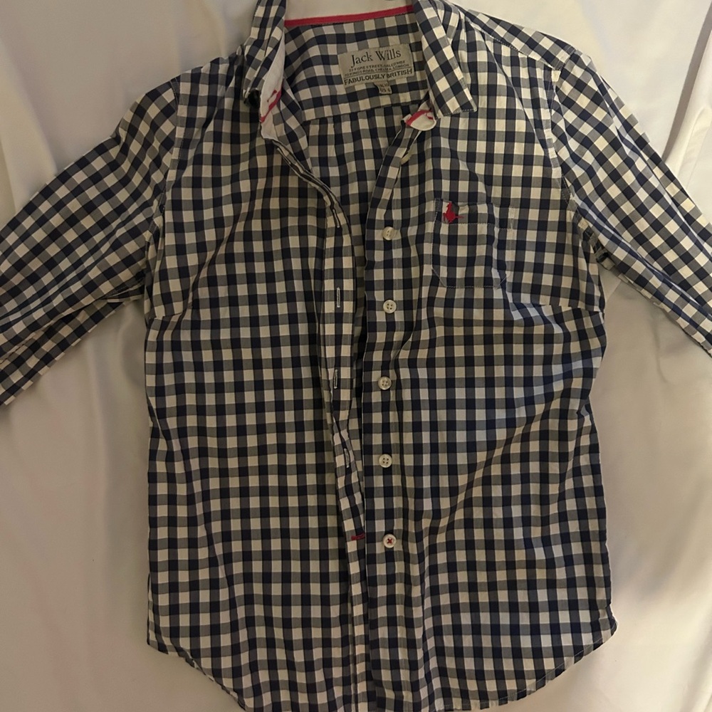 Jack Wills Navy & White Gingham Buttondown